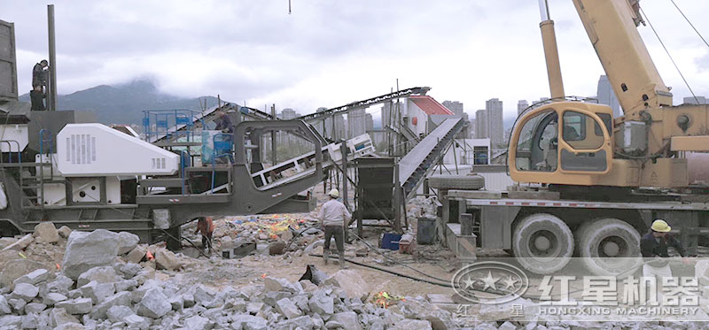 建筑垃圾處理生產線紅星機器客戶現場 建筑垃圾處理生產線紅星機器客戶現場