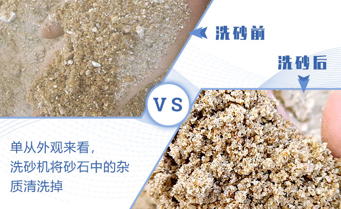 經(jīng)過輪斗洗砂機清洗之后的物料成品