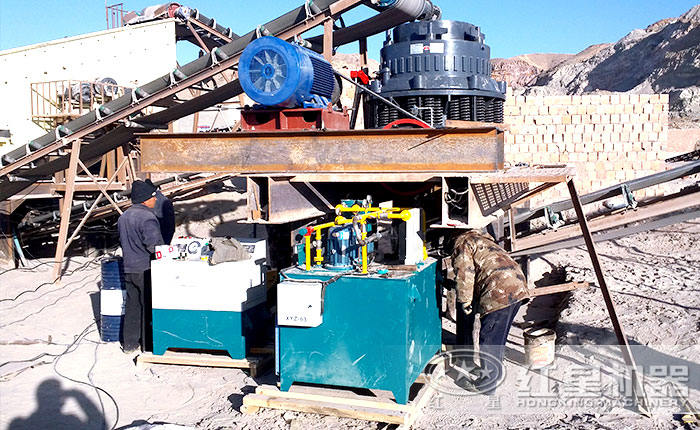 圓錐破鵝卵石破碎現場